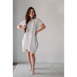 Lilah Dress in Blanc Cotton/Linen